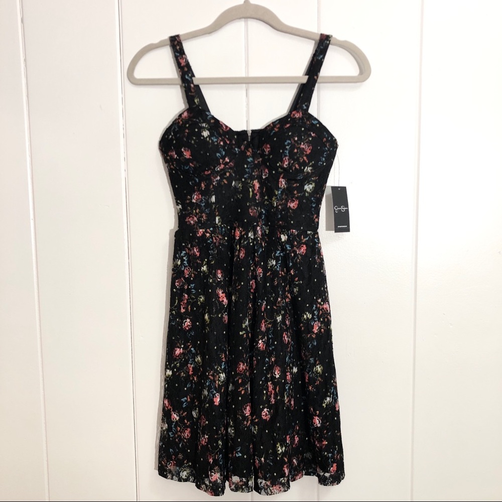 Jessica Simpson Black Floral Lace Dress
